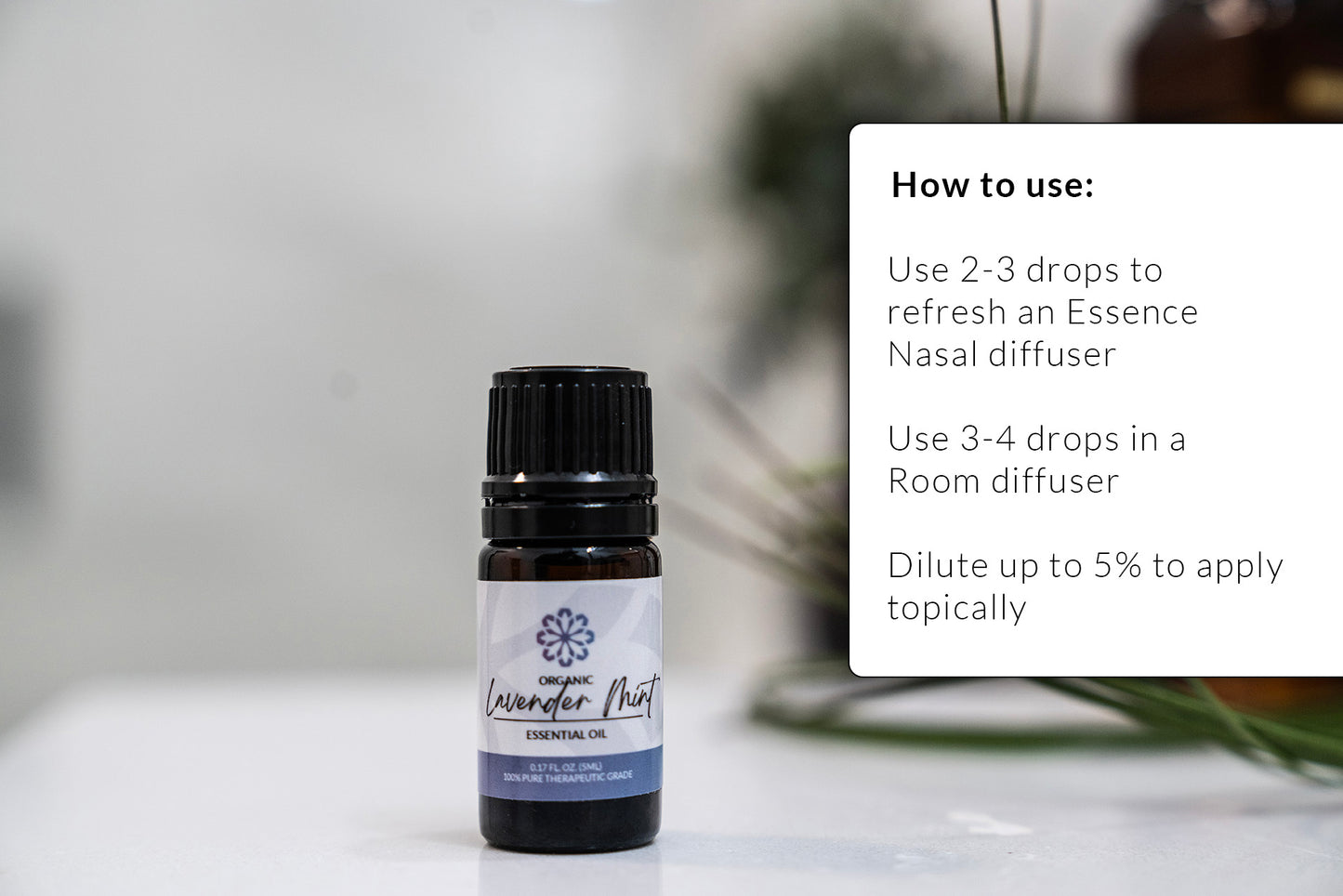 Lavender Mint Essential Oil – 5 mL Bottle Soothing Relaxation Meets Refreshing Vitality