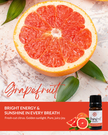 Grapefruit Essential Oil 5mL - Pure, Therapeutic Grade for Mood Balance & Stress Relief