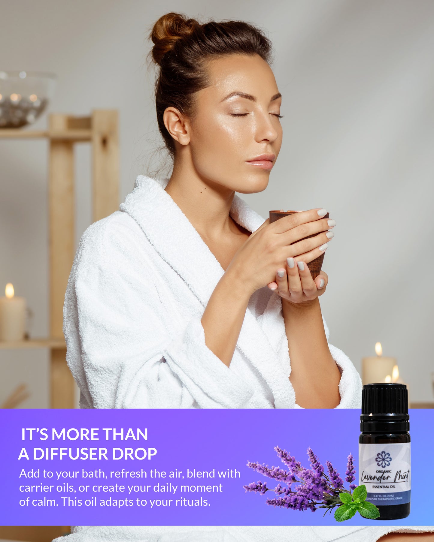 Lavender Mint Essential Oil – 5 mL Bottle Soothing Relaxation Meets Refreshing Vitality