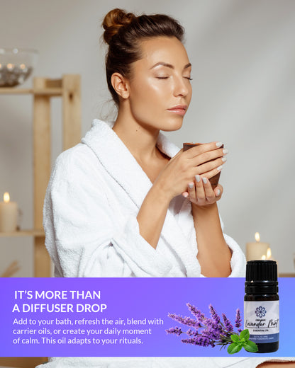 Lavender Mint Essential Oil – 5 mL Bottle Soothing Relaxation Meets Refreshing Vitality