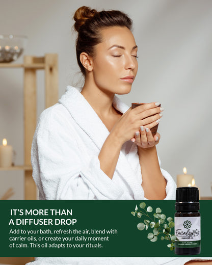 Eucalyptus Essential Oil 5mL - Pure, Therapeutic Grade for Clear Breathing & Congestion Relief