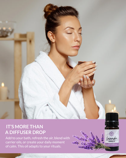 Lavender Essential Oil 5mL - Pure, Therapeutic Grade for Natural Relaxation & Stress Relief