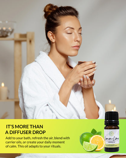 Lemon-Lime Essential Oil 5mL - Pure, Therapeutic Grade for Natural Cleansing & Uplift