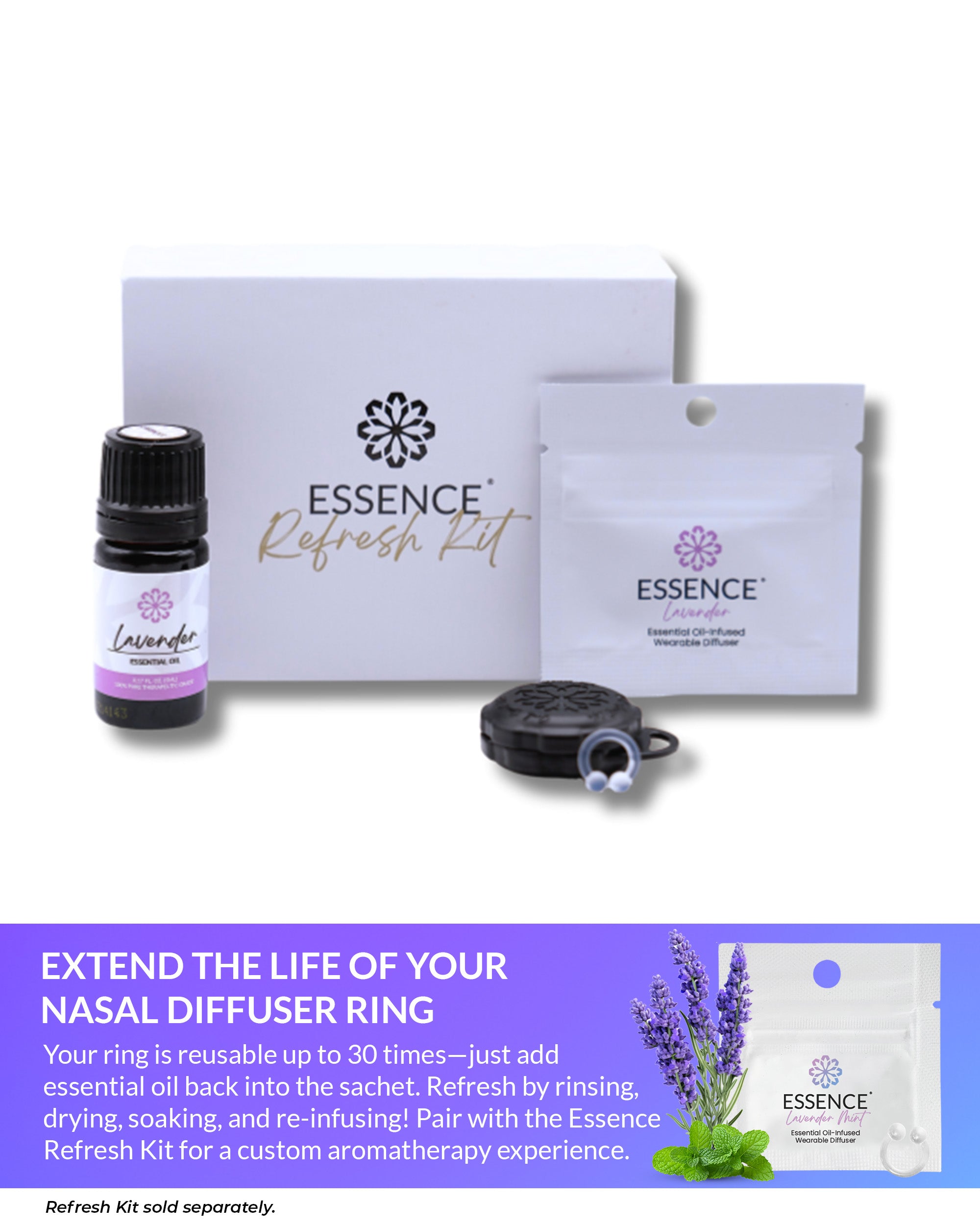 Lavender Mint Essence Ring | Relaxing Aromatherapy Anywhere