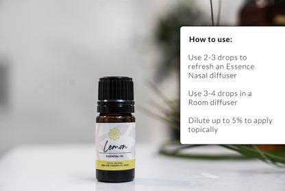 Lemon Essential Oil 5mL - Pure, Therapeutic Grade for Natural Energy & Mood Boost