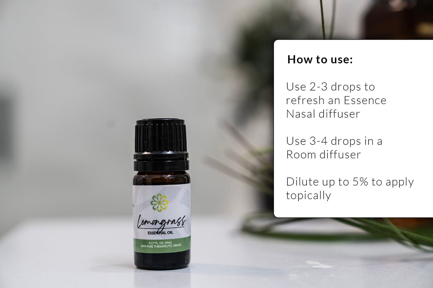 Lemongrass Essential Oil 5mL - Pure, Therapeutic Grade for Natural Uplift and Wellness